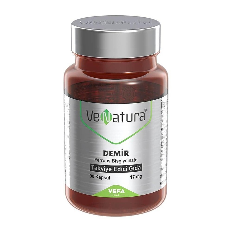 VeNatura Iron 17mg Dietary Supplement – 90 Vegan Capsules, Gluten-Free, Supports Healthy Iron Levels