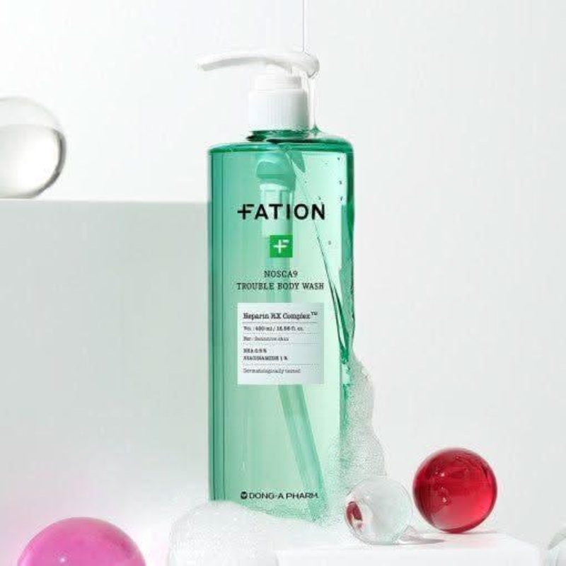 FATION Nosca9 Trouble Body Wash  490ml | Purifying & Soothing Anti-Blemish Body Cleanser