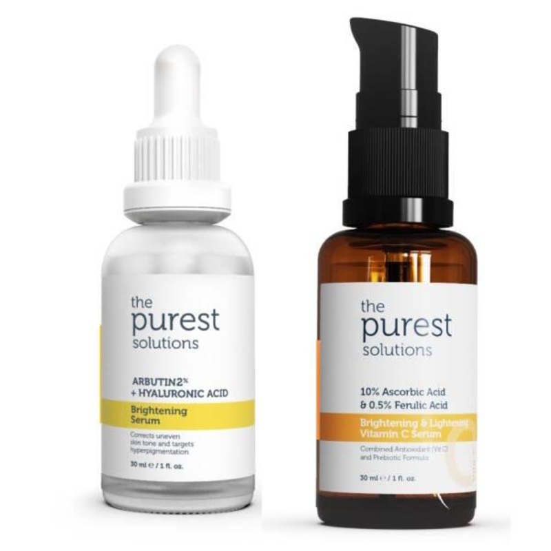 The Purest Solutions: Skin Brightening Serum Set – Dark Spot Corrector, Vitamin C & Arbutin Serums for Radiant, Even Skin Tone