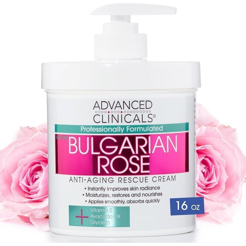 Advanced Clinicals Bulgarian Rose Anti-Aging Rescue Cream – 473g Bulgarian Rose Body Cream 1.00 Pound (Pack Of 1)