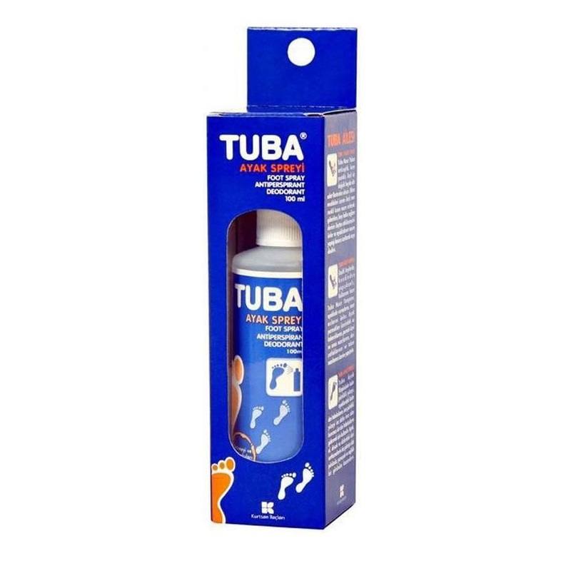Tuba Foot Care Spray – Anti-Sweat & Odor Eliminator for Dry Feet – 3.38 fl oz