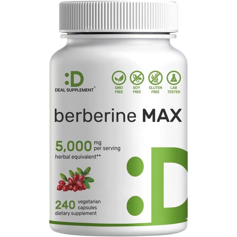 Berberine Max Supplement with Turmeric  240 Veggie Capsules | 5,000mg 2-in-1 Herbal Support for Metabolism, Inflammation & Energy