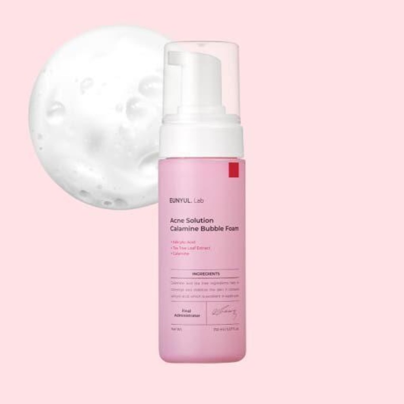 EUNYUL Lab Acne Solution Calamine Bubble Foam  150ml | Deep Cleansing & Acne Relief