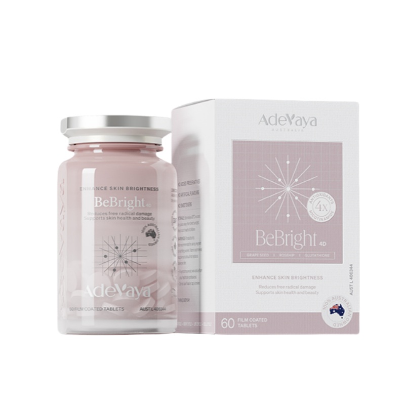 ADEVAYA BeBright 4D Enhance Skin Brightness  60 Capsules | Advanced Skin Brightening & Moisture Locking Supplement 1 UNIT
