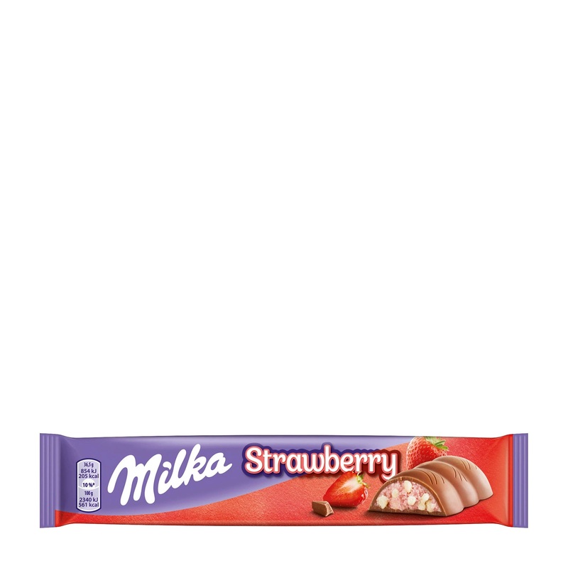 Milka Strawberry milk chocolate bar, 36.5 g