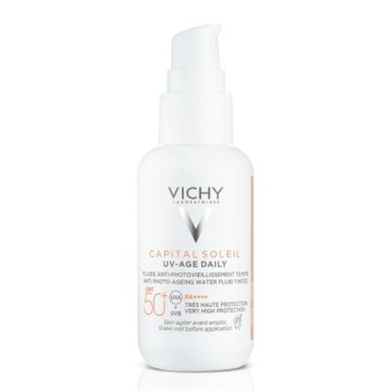 Vichy Capital Soleil Tinted Face Sunscreen SPF 50+: Daily UVA UVB Protection with Hyaluronic Acid for Anti-Aging & Even Skin Tone