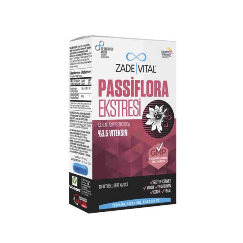 Zade Vital Passiflora Extract: Natural Anxiety & Stress Relief, Vegetarian Capsules for Sleep Support – 300mg Passionflower Supplement