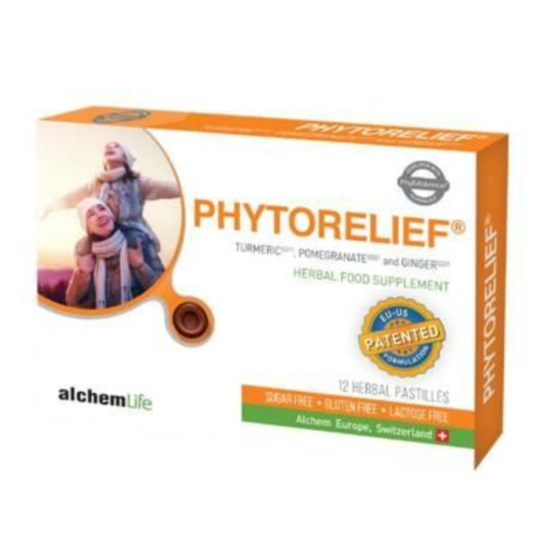 AlchemLife PhytoRelief Lozenges: Natural Throat Soothing with Pomegranate, Turmeric & Ginger – Herbal Relief Supplement (12 Count)
