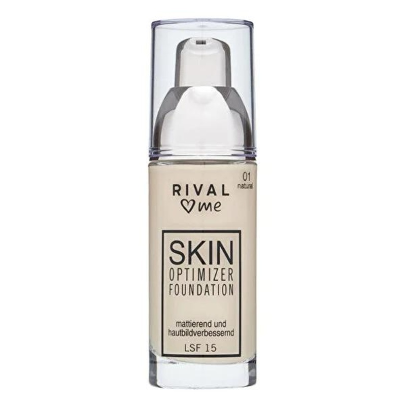 Rival Loves Me: Natural Skin Optimizer Foundation – SPF UV Protection, Anti-Aging, Flawless Radiant Skin, Dermatologically Tested, All Skin Types