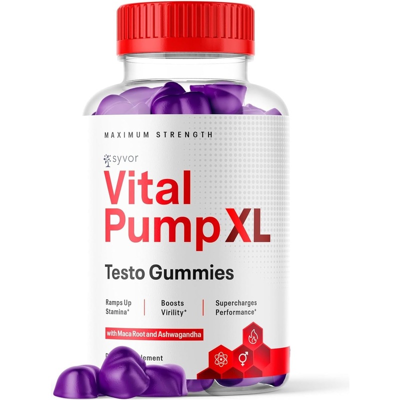 Syvor Vital Pump XL Testo Gummies  60 Gummies | Natural Testosterone Support for Strength & Energy