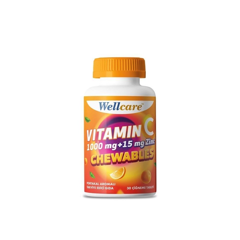 Wellcare Vitamin C + Zinc Chewable Tablets – Immune System Support Supplement