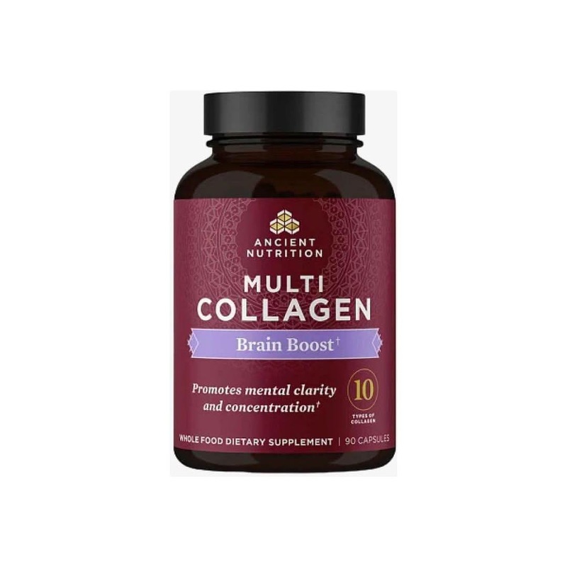 Ancient Nutrition Multi Collagen Protein Brain Boost  3 Capsules Daily | Cognitive Support + Collagen Beauty 90 capsules
