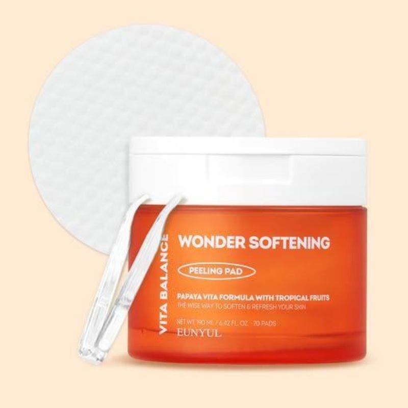 EUNYUL VITA BALANCE WONDER SOFTENING PEELING PAD  70 Pads/190ml | Exfoliate & Hydrate for Healthy, Radiant Skin