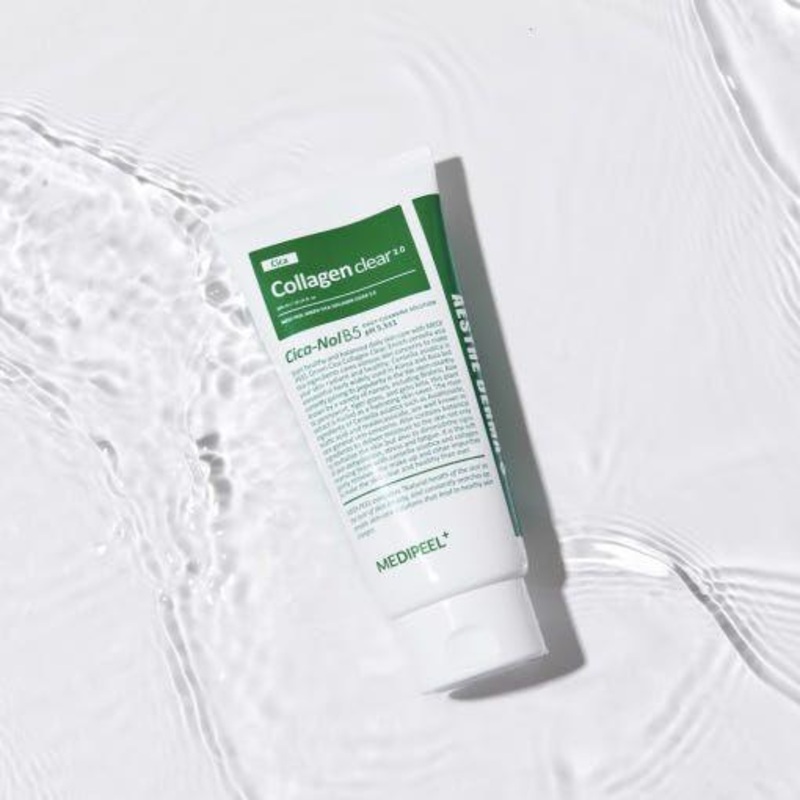 MEDIPEEL Green Cica Collagen Clear  120ml  Soothing & Firming Gel Cleanser with Cica Complex & French Collagen