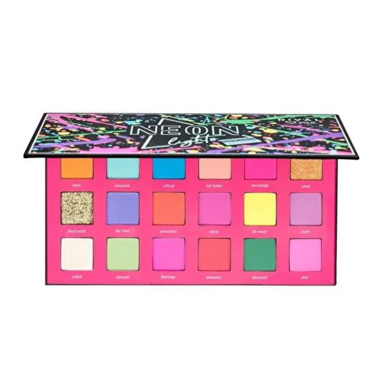 Rival Loves Me Far Paleti No.08 Neon Lights Eyeshadow Palette – 18 Shades for Creative Makeup Looks