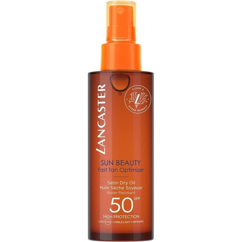 Lancaster Sun Beauty Dry Oil Fast Tan Optimiser Body SPF50  150ml | Accelerated Golden Tan with High Protection