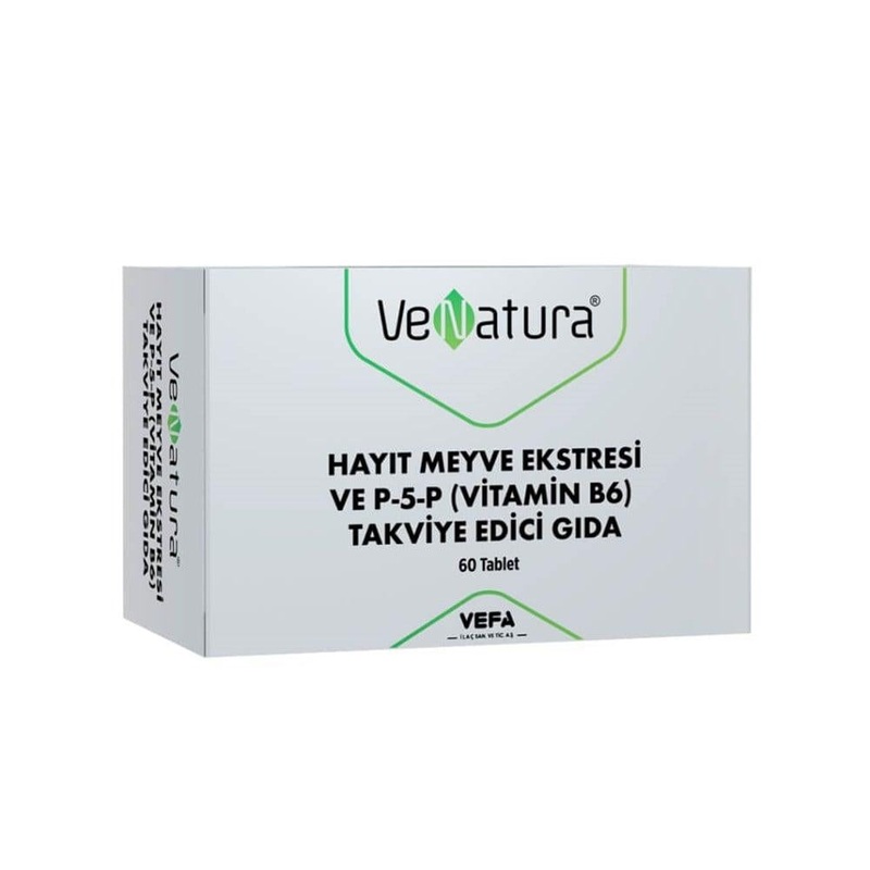 VeNatura Vitamin B6 Supplement with Hayt Meyve Ekstresi – 60 Tablets for Immune System & Energy Support