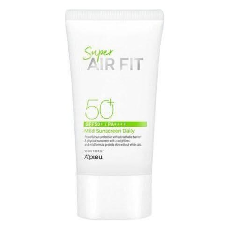 Apieu Super Air Fit Mild Sunscreen Daily SPF50+ PA++++  50ml | Transparent, Lightweight & Soothing Protection