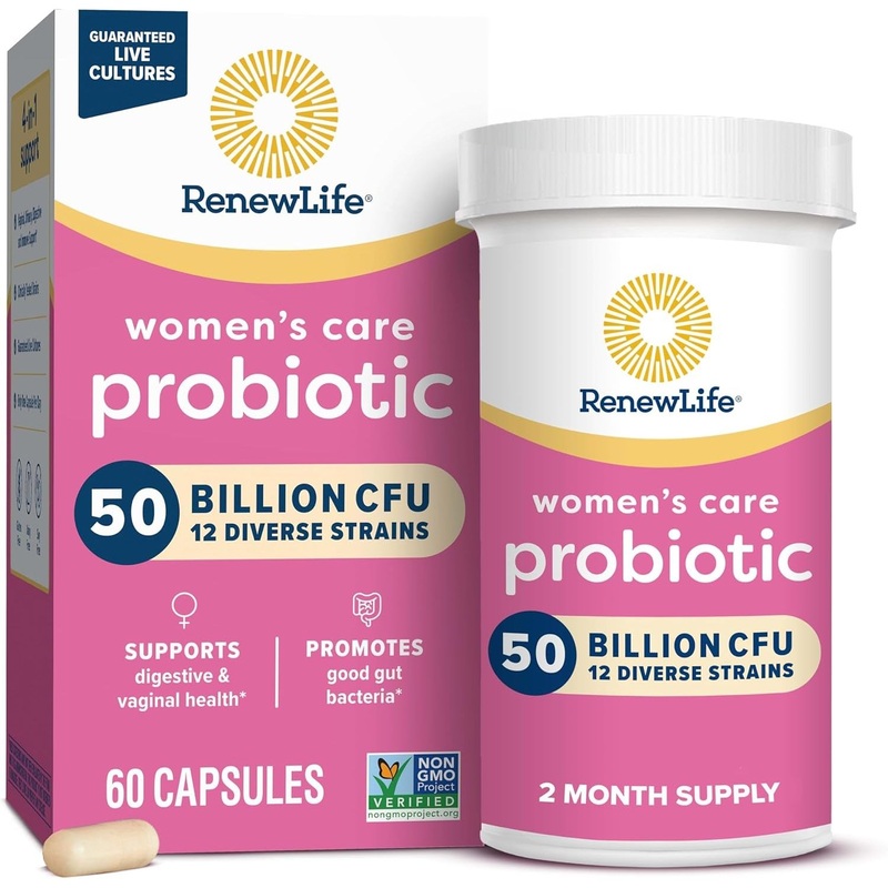 Renew Life Women’s Care Probiotic  60 Capsules | 50 Billion CFU for Vaginal, Digestive & Immune Health 50 Billion Cfu Nutritional Supplement 60 Count (Pack Of 1)