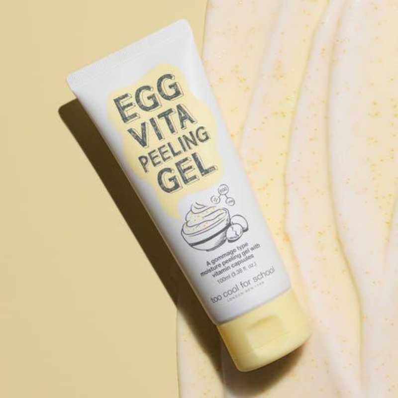 TOO COOL FOR SCHOOL Egg Vita Peeling Gel  100ml | Gentle Brightening Exfoliator with Egg Extract & Vitamin Capsules