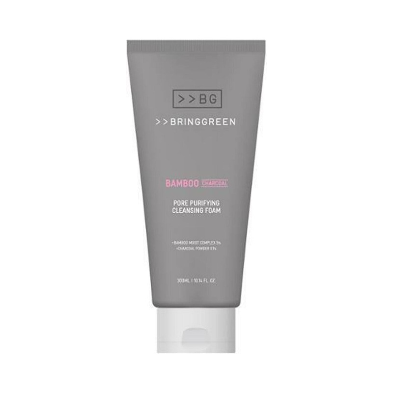 BRINGGREEN Bamboo Charcoal Pore Purifying Cleansing Foam  300ml | Deep Pore Detox & Oil Control
