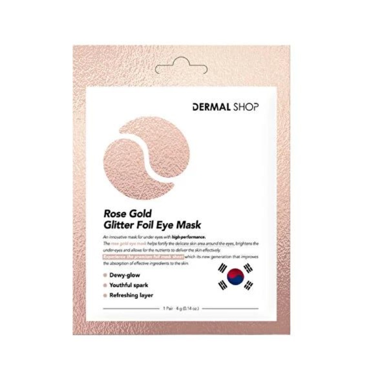Dermal Gold Flash Foil Under Eye Mask – Brightening, Vitamin C Infused, Disposable Skincare Solution