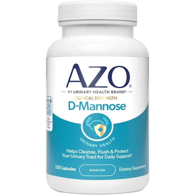 AZO Clinical Strength D-Mannose  120 Capsules | Daily Support to Cleanse, Flush & Protect the Urinary Tract Urinary Tract Health 120 Count (Pack Of 1)