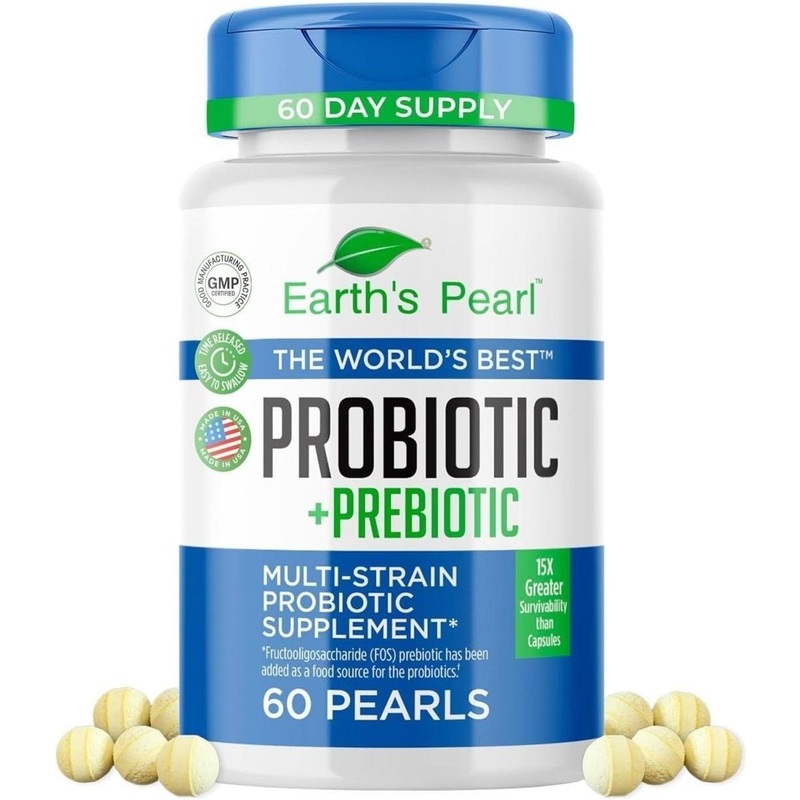 Earth’s Pearl Probiotic  60-Day Supply | Advanced Digestive Health & Gut Balance for Women & Men 2 Month Supply