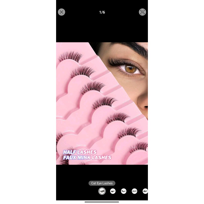 Shein cat eye half eye lashes 7 pairs