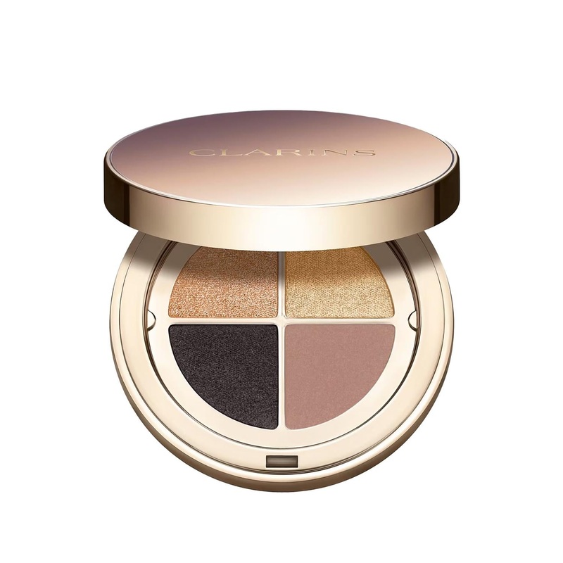 Clarins Ombre 4-Color Eyeshadow Palette – 08 Amber: High Pigment, Blendable, Warm-Toned Eye Makeup – Perfect for Travel.