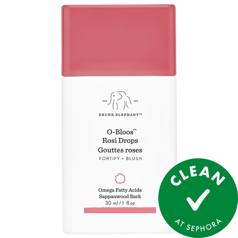 Drunk Elephant O-Bloos: Rosy Glow Drops with Vitamin F – Natural Flush, Vegan Blush, & Healthy Skin Barrier Facial Serum