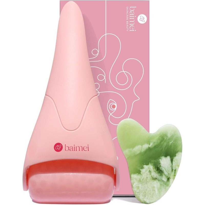 Revitalize with Ice Face Roller and Gua Sha Set – Pink