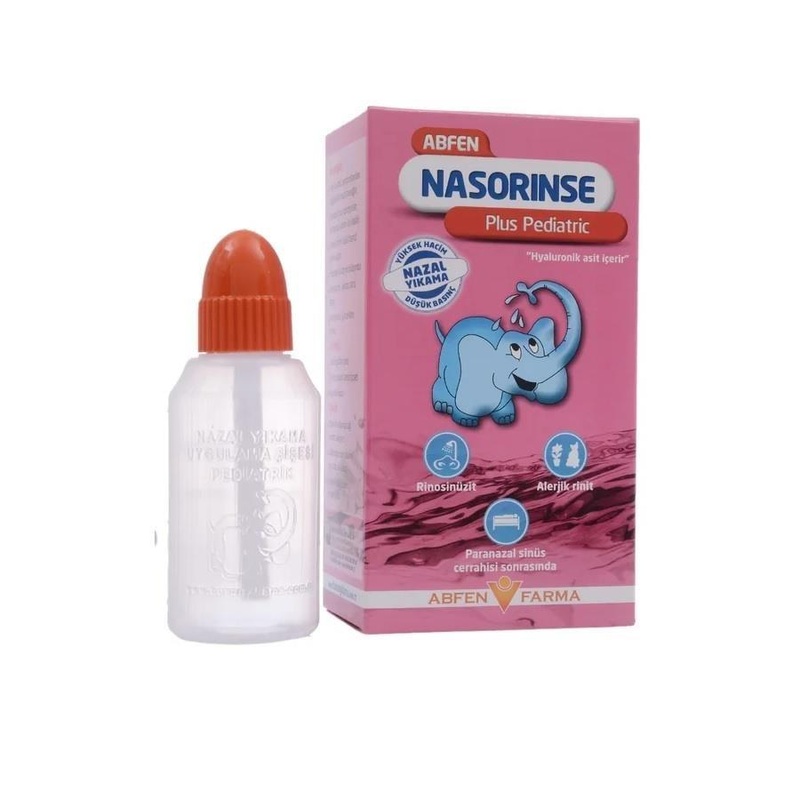 Abfen Nasorinse Plus: Pediatric Nasal Rinse Kit for Gentle Congestion Relief | Drug-Free Saline Solution for Babies & Children