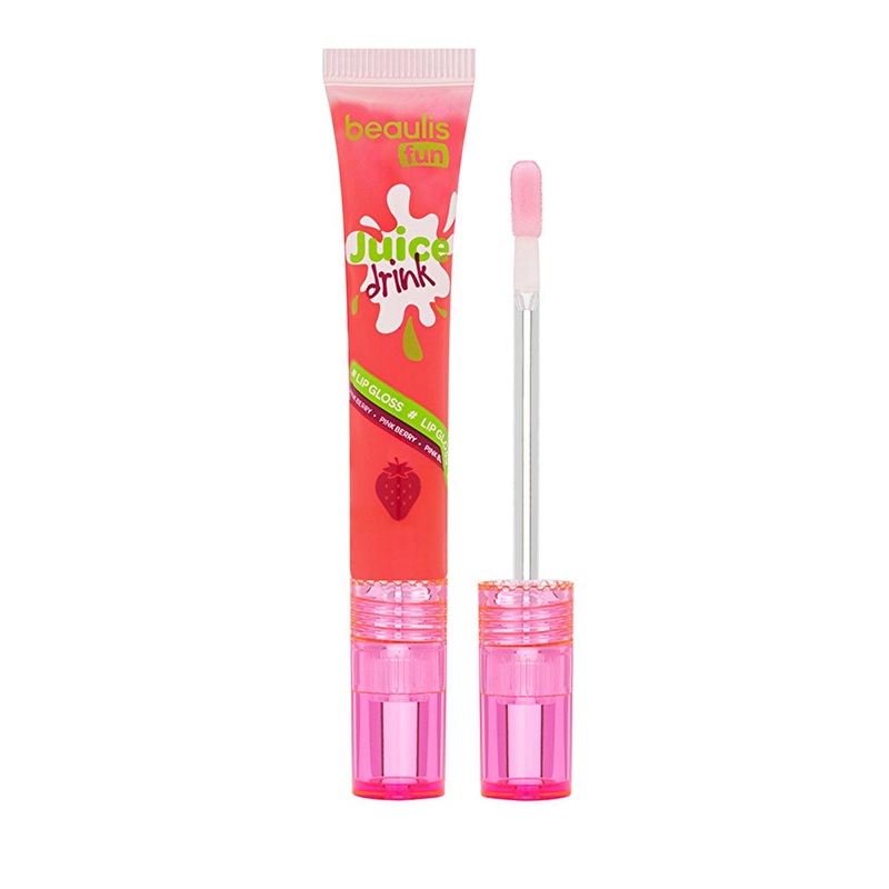 Beaulis Fun Juicy Drink Pink Berry Lip Gloss: Shiny, Moisturizing, Non-Sticky for Glossy Lips