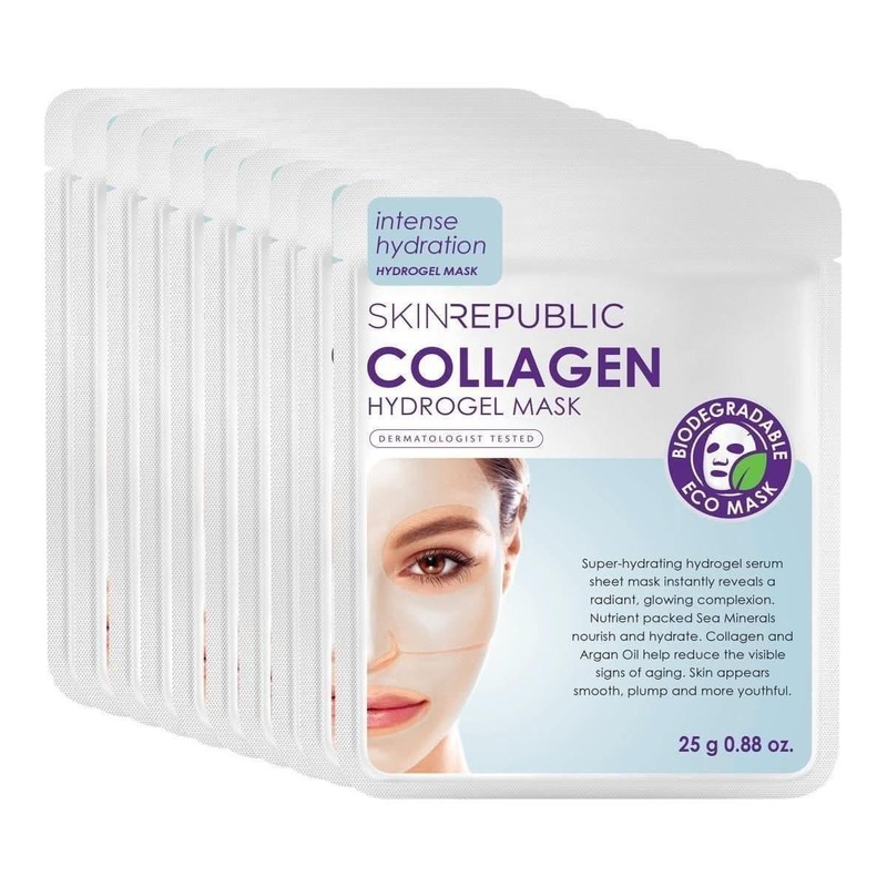 Skin Republic Collagen Hydrogel Face Sheet Mask (Pack of 10) | Firming & Hydrating Anti-Ageing Boost  Save 30%