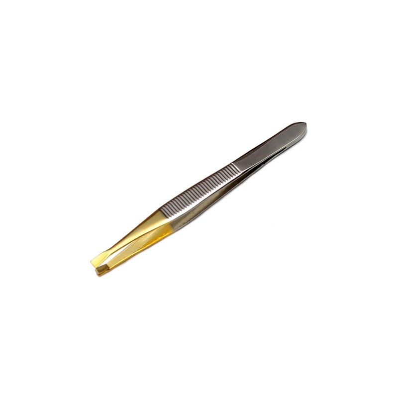 Trina Semi-Gold Precision Tweezers 004 – Luxurious Feel, Accurate Grooming