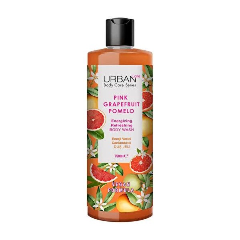 Urban Care Vegan Shower Gel – Pink Grapefruit & Pomelo, 25.4 fl oz – Moisturizing, Gentle Skincare for Dry Skin