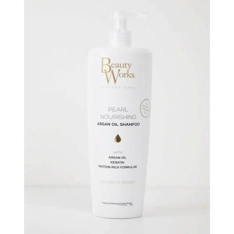 Beauty Works Pearl Nourishing Argan Oil Shampoo  1L | Hydrating & Gentle Cleansing