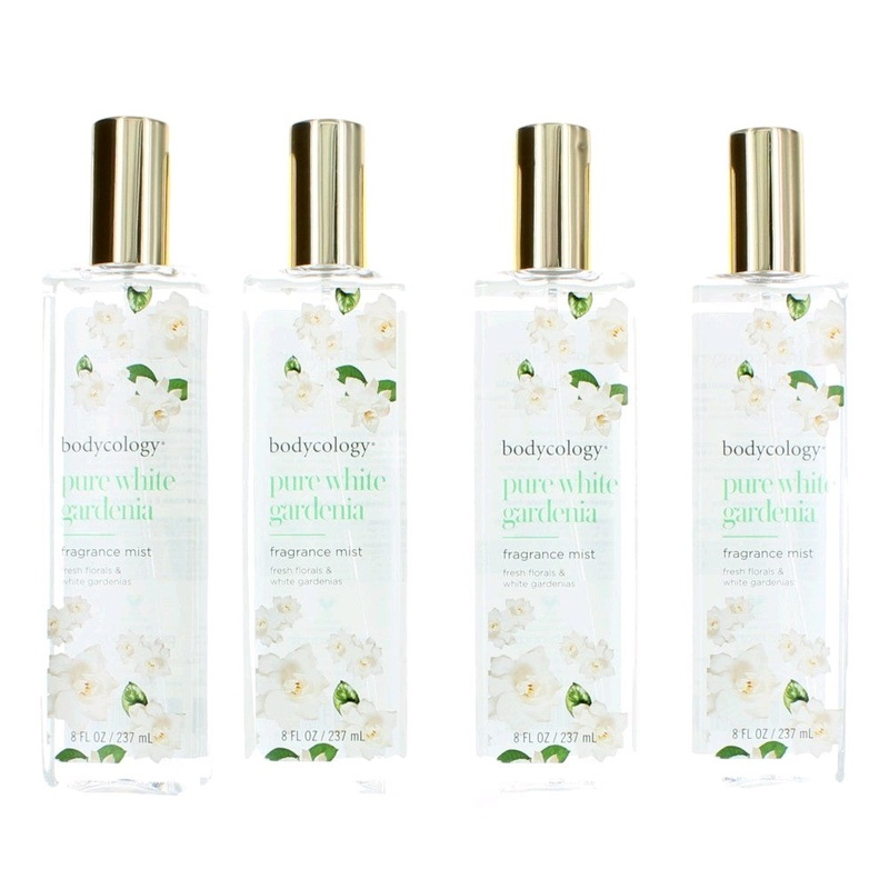 Pure White Gardenia by Bodycology, 4 Pack 8 oz Fragrance Mist for Women