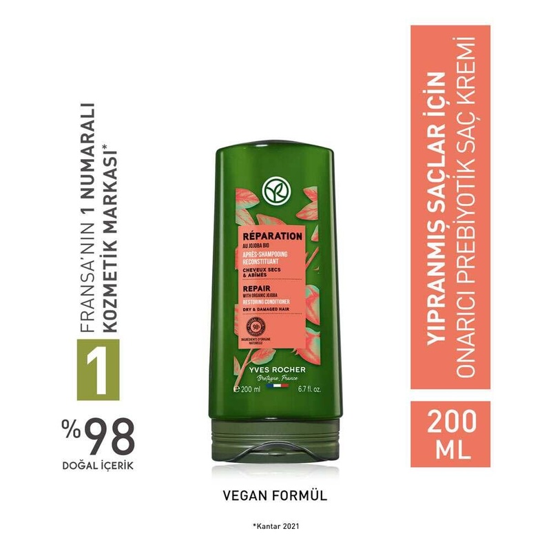 Reparation – Organic Agave Repairing Hair Cream for Damaged Hair, Nourishing, Anti-Breakage, Softens & Shines – Onarc Prebiyotik