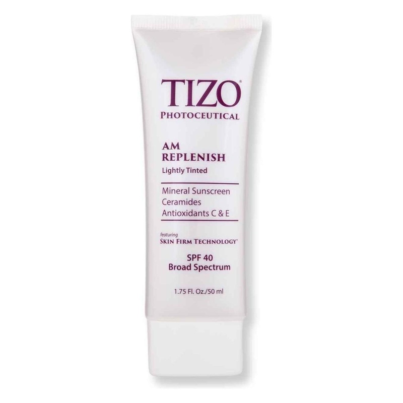 TIZO Photoceutical AM Replenish SPF 40  Lightly Tinted  50ml | Daily Mineral Sunscreen + Moisturiser with Zinc Oxide, Ceramides & Antioxidants