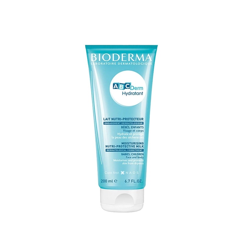 Bioderma ABCDerm Moisturizing Milk – Dermatologically Tested Hydrating Skincare for Sensitive Skin, 6.76 fl oz