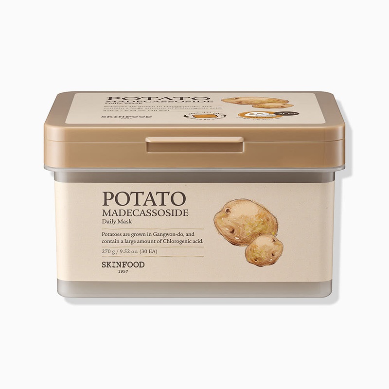 SKINFOOD Potato Madecassoside Daily Mask Sheet  270g / 30 Sheets | Soothing & Brightening Daily Sheet Masks