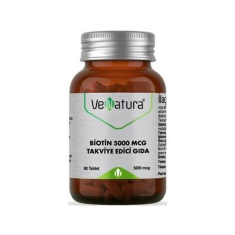 Venatura Biotin 5000 mcg Tablets: Max Strength Hair, Skin & Nail Growth Supplement, 90 Count