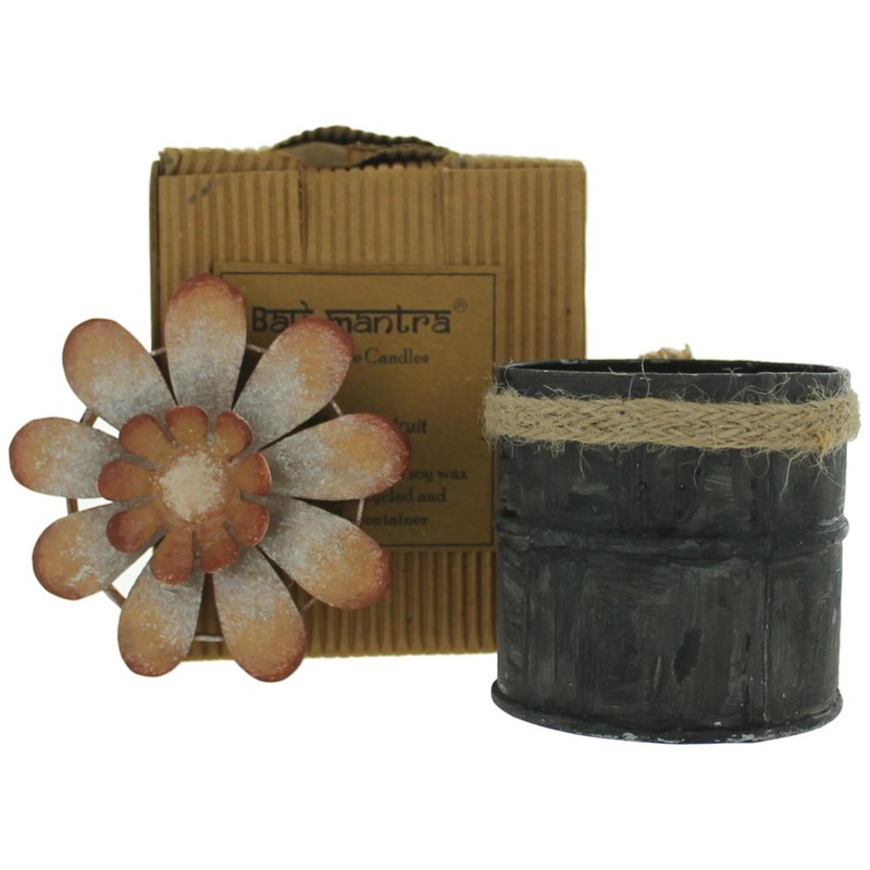 Bali Mantra Handmade Scented Candle In Travel Pot – Peach Grapefruit