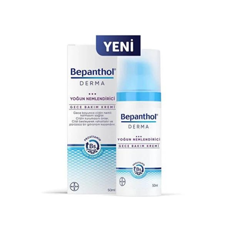 Bepanthol Derma Moisturizing Night Cream – Intense Hydration for Dry Skin, 1.69 fl oz