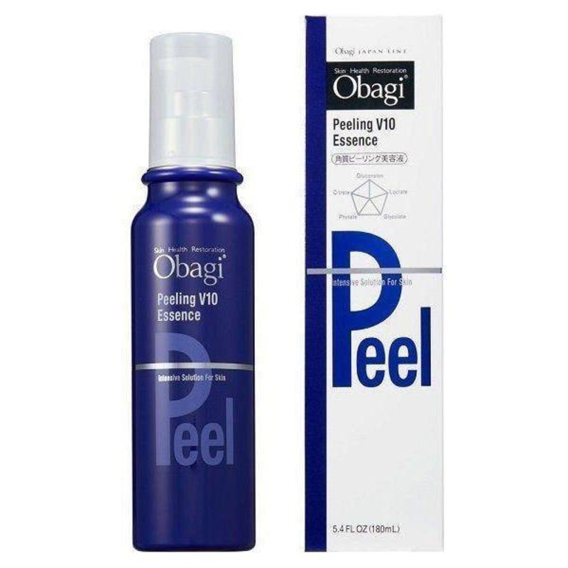 Rohto Obagi Peeling V10 Essence Wipe-On Exfoliant  180ml | Daily Gentle Exfoliation for Smoother, Brighter Skin