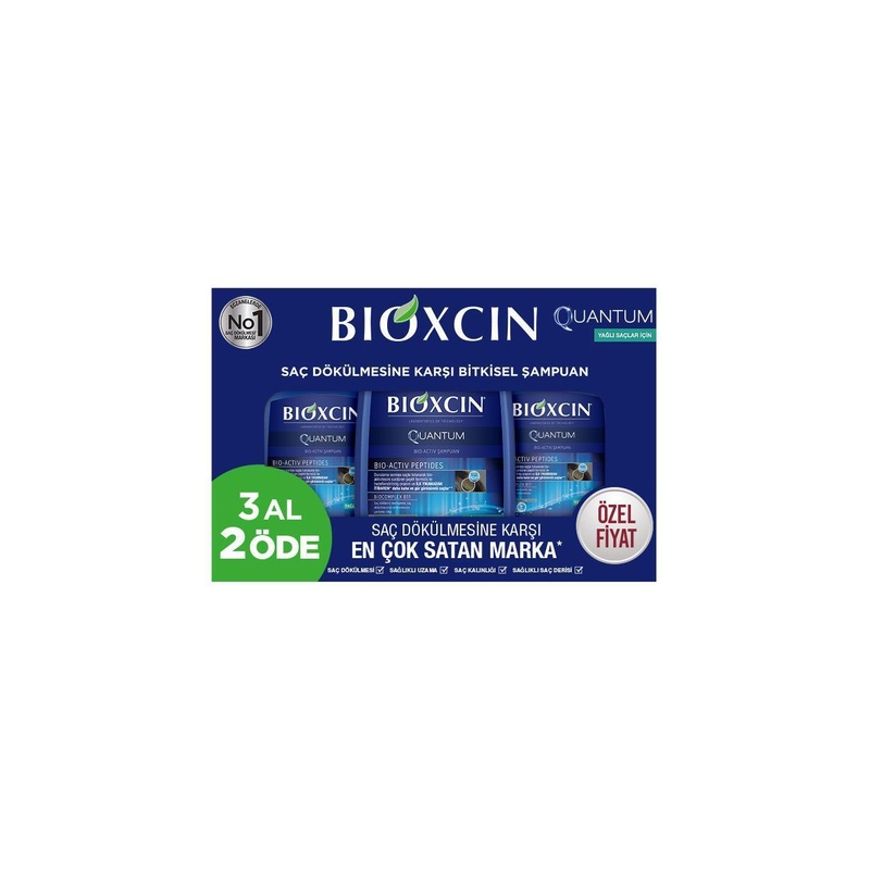 Bioxcin: Quantum Volumizing Shampoo for Oily Hair – 3 x 300ml – Get Lasting Volume & Cleanse Oily Scalp.