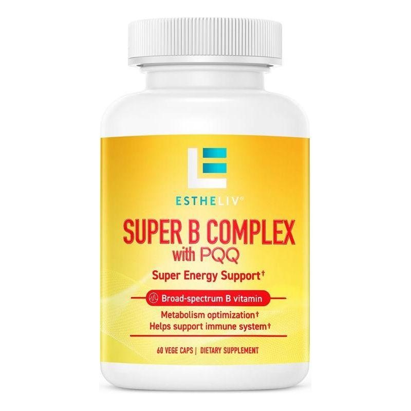 ESTHELIV Super B Complex with PQQ  Super Energy Support+ | 60 Capsules 1 Unit