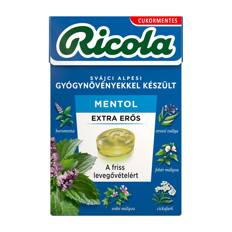 Ricola Menthol Extra Strong sugar-free herbal drops, 40 g